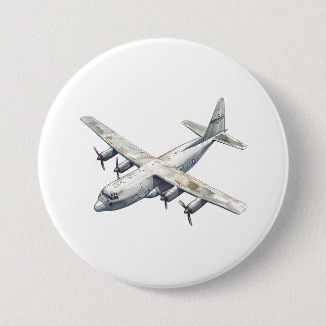 Badge Rond 7,6 Cm Avion (Devant)