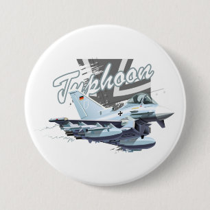 Badge Rond 7,6 Cm Avion de chasse caricaturale