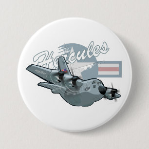 Badge Rond 7,6 Cm Avion militaire de dessin
