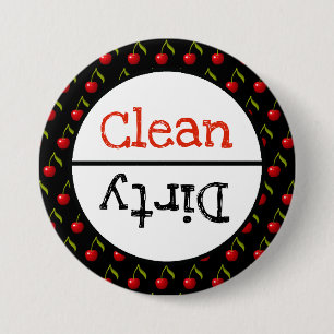 Badge Rond 7,6 Cm Avis sur les plats pour lave-vaisselle propre et s