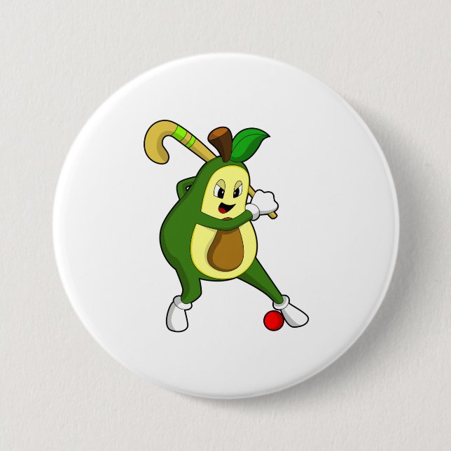 Badge Rond 7,6 Cm Avocado at hockey (Devant)
