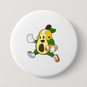Badge Rond 7,6 Cm Avocado au football