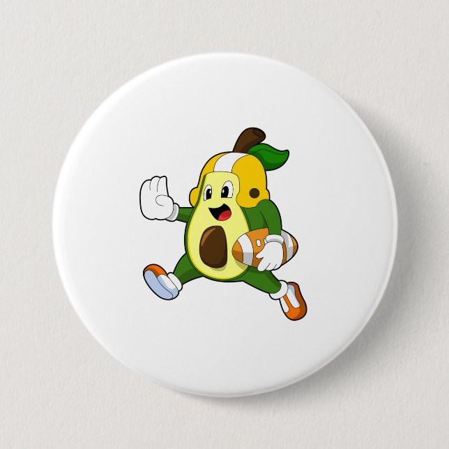 Badge Rond 7,6 Cm Avocado au football (Devant)