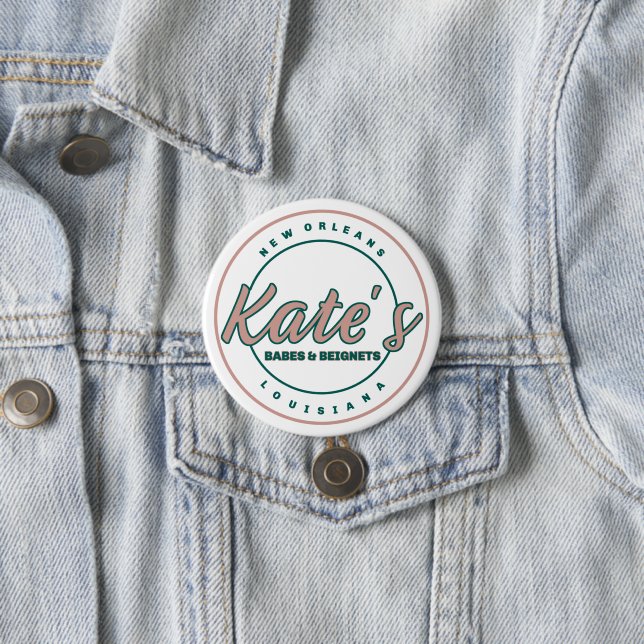 Badge Rond 7,6 Cm babes et beignets de kate (En situation)