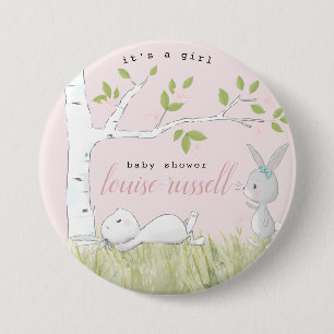 Badge Rond 7,6 Cm baby shower bébé lapin
