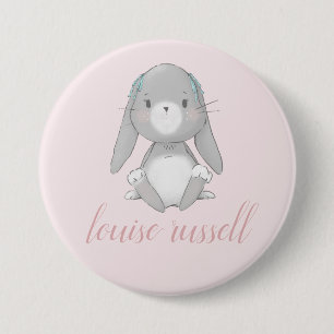 Badge Rond 7,6 Cm baby shower bébé lapin
