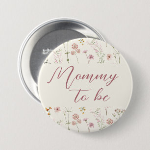 Badge Rond 7,6 Cm Baby Shower Bohème Fleur Sauvage
