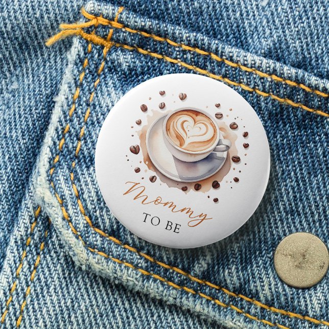 Badge Rond 7,6 Cm Baby shower café maman à être bouton (Créateur téléchargé)