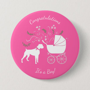 Badge Rond 7,6 Cm Baby shower Chien Boxer Chien Chien Chien Chien ro
