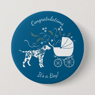 Badge Rond 7,6 Cm Baby shower dalmate