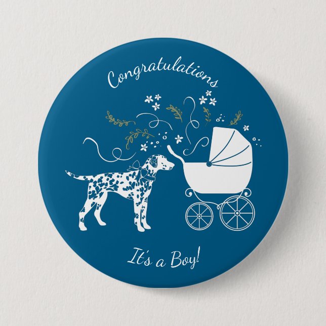 Badge Rond 7,6 Cm Baby shower dalmate (Devant)