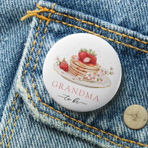 Badge Rond 7,6 Cm Baby shower de brunch fraise Grand-mère à être bou