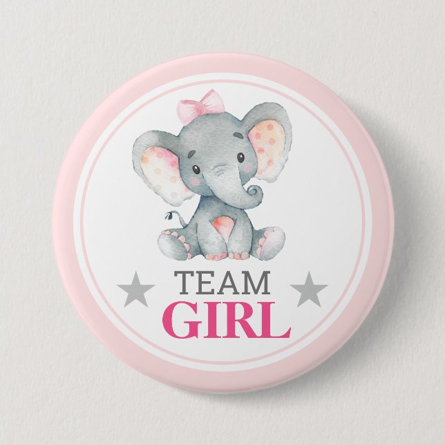 Badge Rond 7,6 Cm Baby shower de révélation de genre pour les filles (Devant)