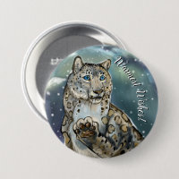 Badge/Bouton de léopard de neige