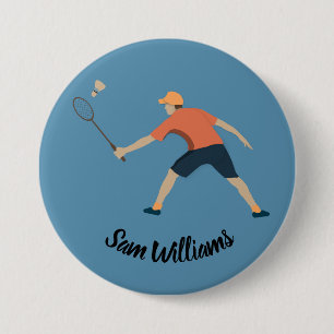 Badge Rond 7,6 Cm Badminton