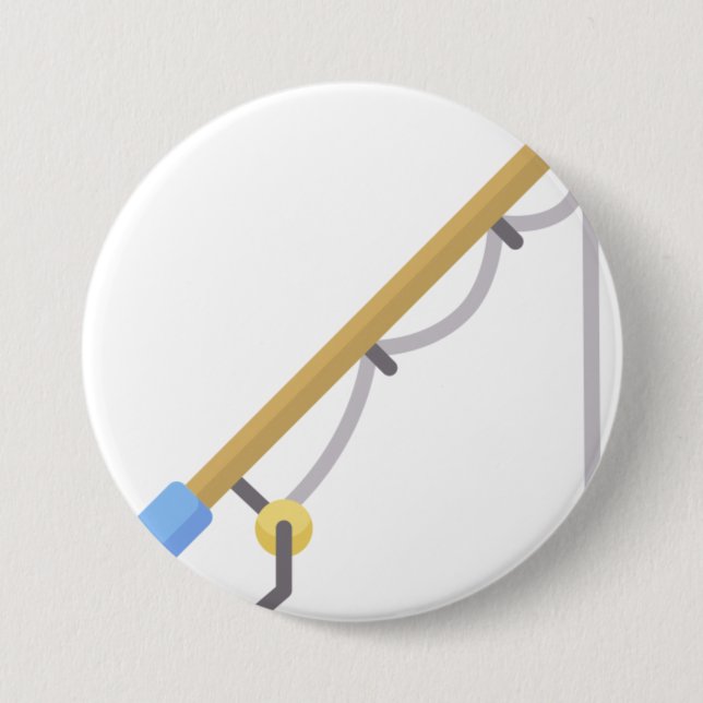 Badge Rond 7,6 Cm Baguette de pêche (Devant)