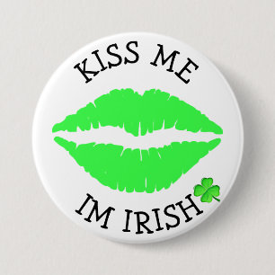 Badge Rond 7,6 Cm Baiser-Moi, Bouton Jour de la Saint Patrick Irland