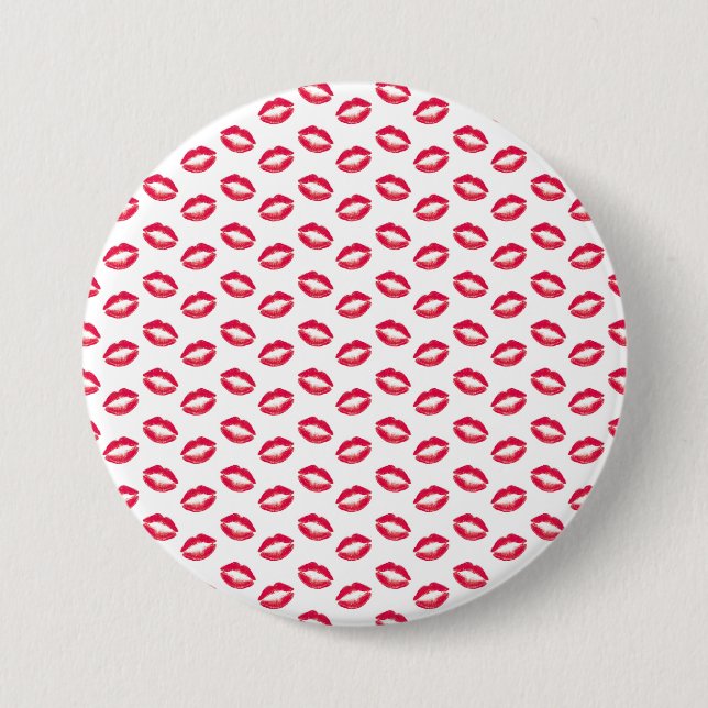 Badge Rond 7,6 Cm Baisers de rose de rouge à lèvres (Devant)