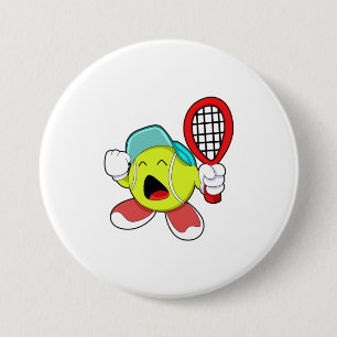 Badge Rond 7,6 Cm Bal de tennis avec raquette de tennis