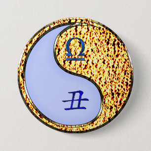 Badge Rond 7,6 Cm Balance & Boeuf de Feu
