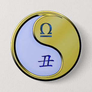 Badge Rond 7,6 Cm Balance & Bœuf de Métal