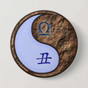 Badge Rond 7,6 Cm Balance & Boeuf de Terre