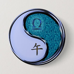 Badge Rond 7,6 Cm Balance & Cheval d'eau