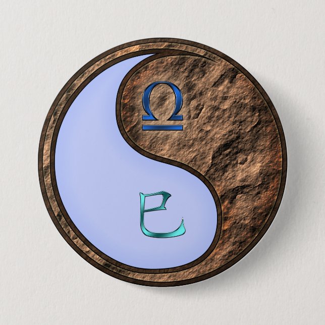 Badge Rond 7,6 Cm Balance & Serpent de terre (Devant)