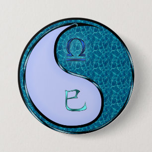 Badge Rond 7,6 Cm Balance & Serpent d'eau