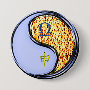 Badge Rond 7,6 Cm Balance & Singe de Feu