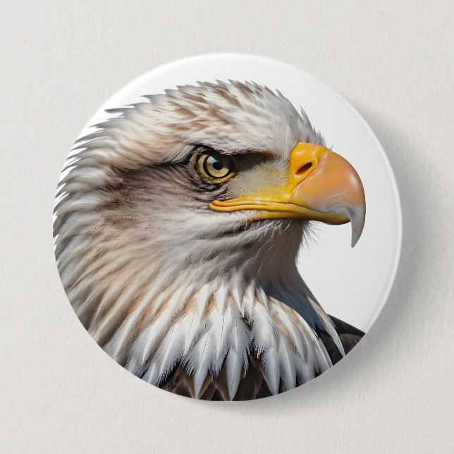 Badge Rond 7,6 Cm Bald Eagle Profile (Devant)