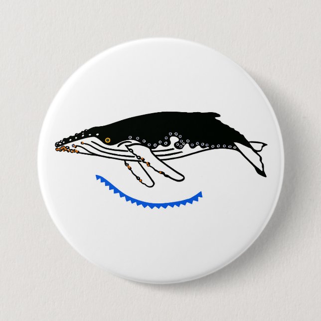 Badge Rond 7,6 Cm BALEINE cool - Nature - (Devant)