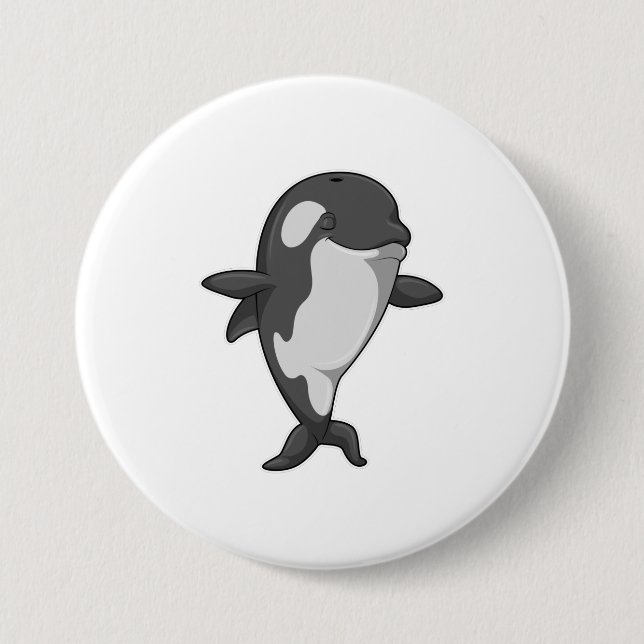 Badge Rond 7,6 Cm Baleine tueuse au Yoga Fitness in Standing (Devant)