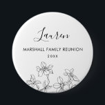 Badge Rond 7,6 Cm Balise Nom de la réunion de famille, Floral<br><div class="desc">Ces badges mignons sont les étiquettes de nom parfait pour votre réunion de famille,  et aussi faire de superbes souvenirs après l'événement.</div>