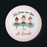 Badge Rond 7,6 Cm Ballerina Ballet fille d'anniversaire<br><div class="desc">Jolie aquarelle Ballet Ballerina OEuvre d'aquarelle d'anniversaire. Thème d'anniversaire de ballerine pour enfants. Facile à personnaliser.</div>