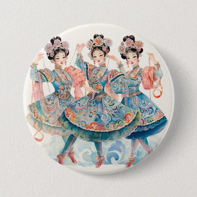 Badge Rond 7,6 Cm Ballet Casse-Noisette, Danseurs Chinois (Devant)