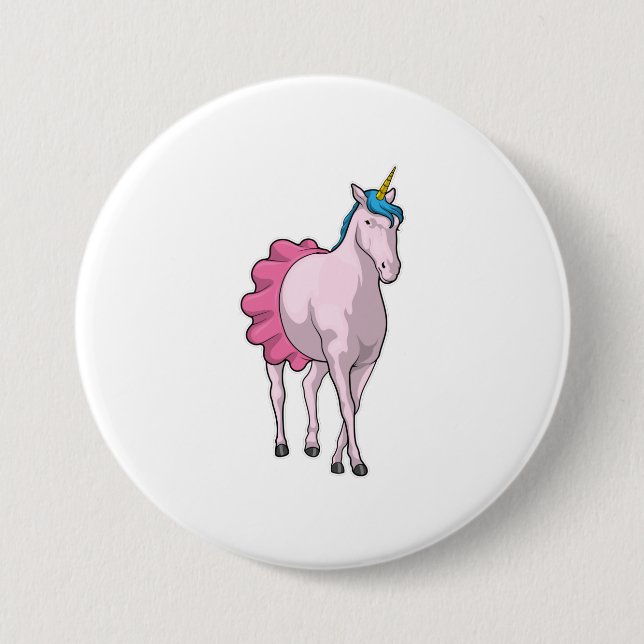 Badge Rond 7,6 Cm Ballet Unicorn Ballerina (Devant)