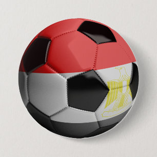 Badge Rond 7,6 Cm Ballon de football de drapeau de l'Egypte