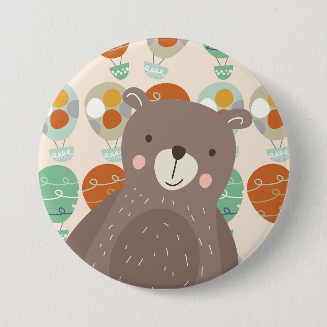 Badge Rond 7,6 Cm Ballons Whimsical à air chaud (Devant)
