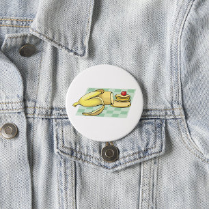 Badge Rond 7,6 Cm Banane et Pancakes Petit déjeuner Plat