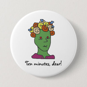 Badge Rond 7,6 Cm Bande dessinée somnolente de WEIRDOS drôles