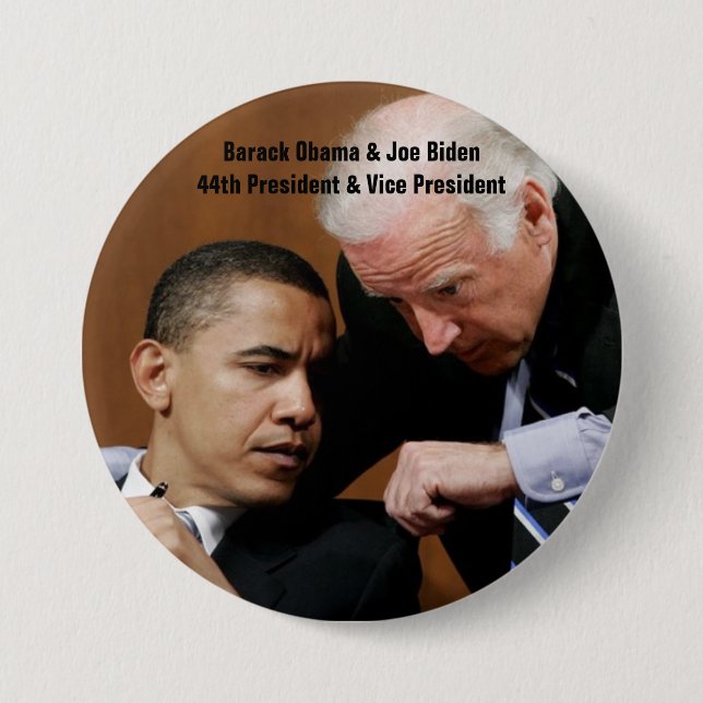 Badge Rond 7,6 Cm Barack Obama et Joe Biden (Devant)