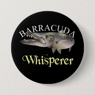 Badge Rond 7,6 Cm Barracuda Whisperer de couleur foncée
