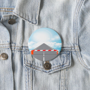 Badge Rond 7,6 Cm Barrière rouge et blanche Accès bloqué