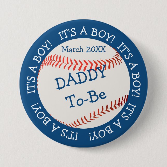 Badge Rond 7,6 Cm Baseball All American Daddy & Date (Devant)