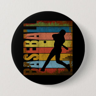 BADGE ROND 7,6 CM BASEBALL VINTAGE STYLE