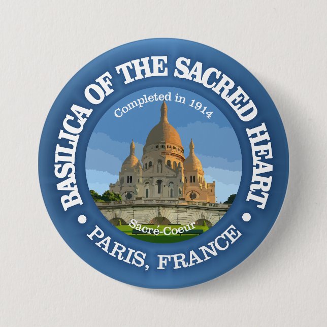 Badge Rond 7,6 Cm Basilique du Sacré-Coeur (Devant)