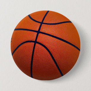 Badge Rond 7,6 Cm Basket-ball orange et noir
