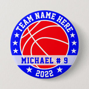 Badge Rond 7,6 Cm Basket-ball personnalisé