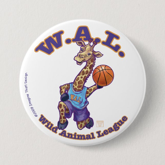 Badge Rond 7,6 Cm Basket-ball WAL (Devant)